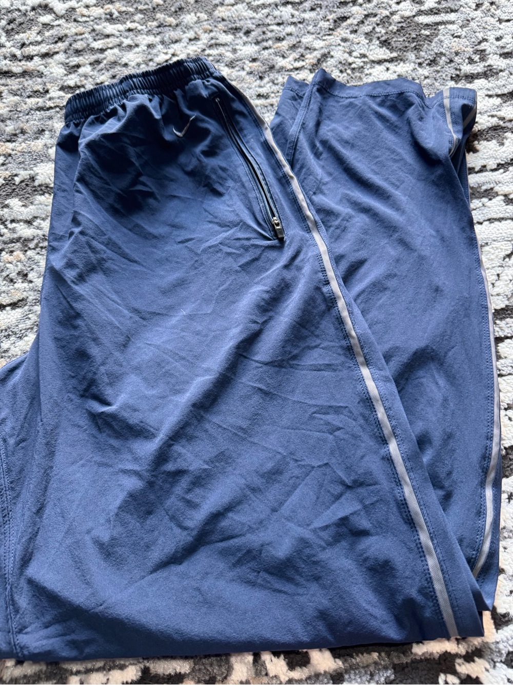 Nike Men's Dark Blue Joggers with Light Stripe